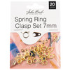 John Bead Spring Ring Set 7mm 20/Pkg-Gold - 1401158 - 665772231757