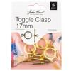 John Bead Toggle Clasp 17mm 5/Pkg-Gold 1401166 - 665772231832