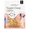 John Bead Toggle Clasp 14mm 7/Pkg-Gold 1401165 - 665772231825