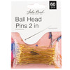 3 Pack John Bead Ball Head Pins 2in 22ga (0.025) 60/Pkg-Silver 1401008 - 665772203044