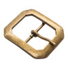 3 Pack Realeather Clipped Corner Belt Buckle-Antique Brass BU183011