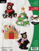 Bucilla Felt Ornaments Applique Kit Set Of 4-Holiday Black Bears 89665E - 046109896656