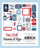 3 Pack - Echo Park Cardstock Ephemera 33/Pkg-Frames & Tags, Stars And Stripes Forever - SF369025