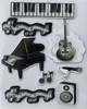 6 Pack Little Birdie 3D Embellishment 9/Pkg-Musical Notes CR83623