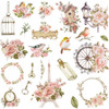 6 Pack - Little Birdie Ephemera Embellishment 44/Pkg-Shabby Chic Bouquet - EPHM44-84079