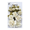 3 Pack Little Birdie Rosalind Paper Flowers 21/Pkg-Shabby Chic ROSALIND-82825 - 8903236650884