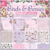 3 Pack Little Birdie Cardstock Pack 12"X12" 12/Pkg-Birds And Berries CR83886 - 8903236661798