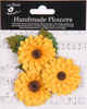 6 Pack - Little Birdie Floral Embellishment 3/Pkg-Sunshine Sunflower - CR94454 - 8903236769074