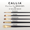 Willow Wolfe Callia Artist Mixed Media Detail Brush Set-Round, Liner, Filbert, Flat, Angle - 1200SET4