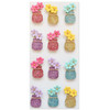 Little Birdie Mini Glitter Embellishments 12/Pkg-Flower Vase CR78693