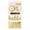 Little Birdie Love Foil Embellishment 10/Pkg-Love Golden CR66478