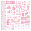 Little Birdie Little Miracle Cardstock Pack 12"X12" 12/Pkg-Baby Girl CR85668