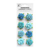 Little Birdie Angel Rose Paper Flowers 8/Pkg-Aqua Medley - ANGEL-79471 - 8903236615821