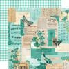 25 Pack Simple Vintage Essentials Double-Sided Cardstock 12"X12"-Teal Collage, Color Palette SVCP12-22209 - 810112389753