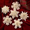 Bucilla Ornaments Felt Applique Kit Set Of 6-Pearl Snowflakes 4.25"X4" 89682E
