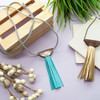 Realeather(R) Crafts Deerskin Fringe 2"x3" 2/Pkg-Turquoise - SF0203-0439