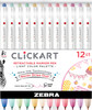 Zebra ClickArt Retractable Bullet Point Marker Pens 12/Pkg-Light 5A00219K-1G438 -
