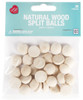 CousinDIY Split Ball Wood Beads 30/Pkg-Natural - 20327503 - 754246275035