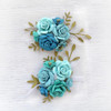 Little Birdie Arion Paper Flowers 2/Pkg-Aqua Medley - 5A0029DC-79435