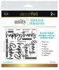 3 Pack - Deco Foil Adhesive Transfer Sheets by Unity 5.9" x 5.9"-Sentiments 1 - 5A0022T8-1G5V0 - 000943056324