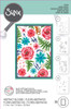 Sizzix A6 Layered Stencil 4/Pkg-Abstract Blooms 5A00229X-1G4YH - 630454289494