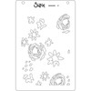 Sizzix A6 Layered Stencil 4/Pkg-Abstract Blooms - 5A00229X-1G4YH