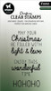 3 Pack Studio Light Essentials Clear Stamps-Nr. 696, Christmas Texts 5A0023MW-1G6LF - 8713943152775