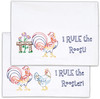 Jack Dempsey Stamped Pillowcases W/White Perle Edge 2/Pkg-Rule The Rooster - 5A00233Y-1G6R8