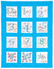 Jack Dempsey Stamped White Nursery Quilt Blocks 9"X9" 12/Pkg-Numbers 1,2,3 - 5A00235B-1G6QM