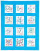 Jack Dempsey Stamped White Nursery Quilt Blocks 9"X9" 12/Pkg-Numbers 1,2,3  5A00235B-1G6QM