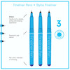 5 Pack Manuscript Fineliner Pens 3/Pkg-Blue 5A0025S3-1G8JT