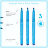 Manuscript Fineliner Pens 3/Pkg-Blue 5A0025S3-1G8JT