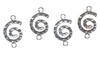 CousinDIY Plated Silver Elegance Metal Findings-Spiral Connectors 4/Pkg 5A002F6P-2138