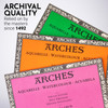 Arches Aquarelle Hot Pressed Watercolor Block 12"x16"140lb, 20 Sheets 5A0029BR-1GCPD