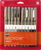 Sakura Pigma Micron 10pc Set-Greys And Blacks - S50166 - 053482501664 Sakura Pigma Micron 10pc Set-Greys And Blacks - S50166 - 053482501664
