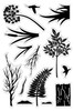 3 Pack Nature's Garden Kingfisher Clear Acrylic Stamps-Nature Silhouette CASTNASS