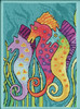 Mill Hill/Laurel Burch Counted Cross Stitch Kit 5"X7"-Sea Horses (14 Count) - LB302114