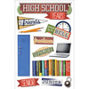 3 Pack - Paper House 3D Stickers 4.5"X7.5"-High School - STDM0123 3 Pack - Paper House 3D Stickers 4.5"X7.5"-High School - STDM0123
