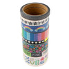 American Crafts Whatevs Washi Tape 8/Pkg-Black Glitter - 34030591