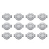 We R Charm Stapler Charm 12/Pkg-Silver Round With Leaf Emboss 5A0023C2-1G6C4