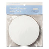 Craft Express Round Coaster-White, 3.5", 4 pack - 5A0021R8-1G4NG - 655471181644