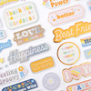 Jen Hadfield Flower Child Thickers Stickers 47/Pkg-Phrase W/Silver Holographic Foil JH014152