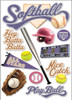 Paper House 3D Stickers 4.5"X7.5"-Softball - STDM63E