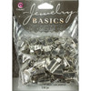 CousinDIY Jewelry Basics Metal Findings 120/Pkg-Silver Ribbon Clamp Ends - 34719055 - 016321060074