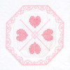 Jack Dempsey Stamped White Quilt Blocks 18"X18" 6/Pkg-Cross-Stitch Hearts & Lace - 732 544