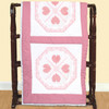 Jack Dempsey Stamped White Quilt Blocks 18"X18" 6/Pkg-Cross-Stitch Hearts & Lace - 732 544