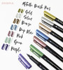 Zebra Metallic Brush Pen Set 7/Pkg-Assorted - 5A00219Q-1G433
