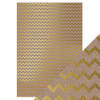 3 Pack - Craft Perfect Foiled Kraft Card A4 5/Pkg-Golden Zig Zag - FOILKRA4-9340E