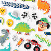Pebbles Cool Boy Puffy Stickers 48/Pkg-Icons, Silver Foil - 34027639