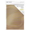 Craft Perfect Foiled Kraft Card A4 5/Pkg-Golden Zig Zag - FOILKRA4-9340E - 818569023404